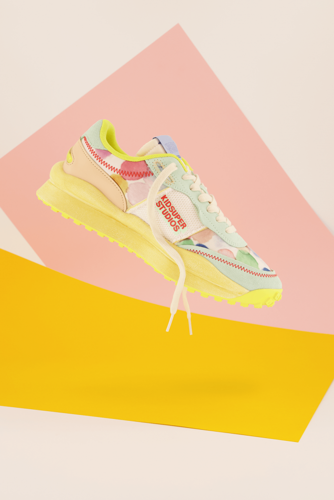 Elevated Sneaker on Yellow and Pink backdrop - creative photography for LookDepot